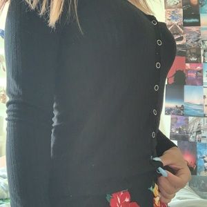 Forever 21 black button up long sleeve
